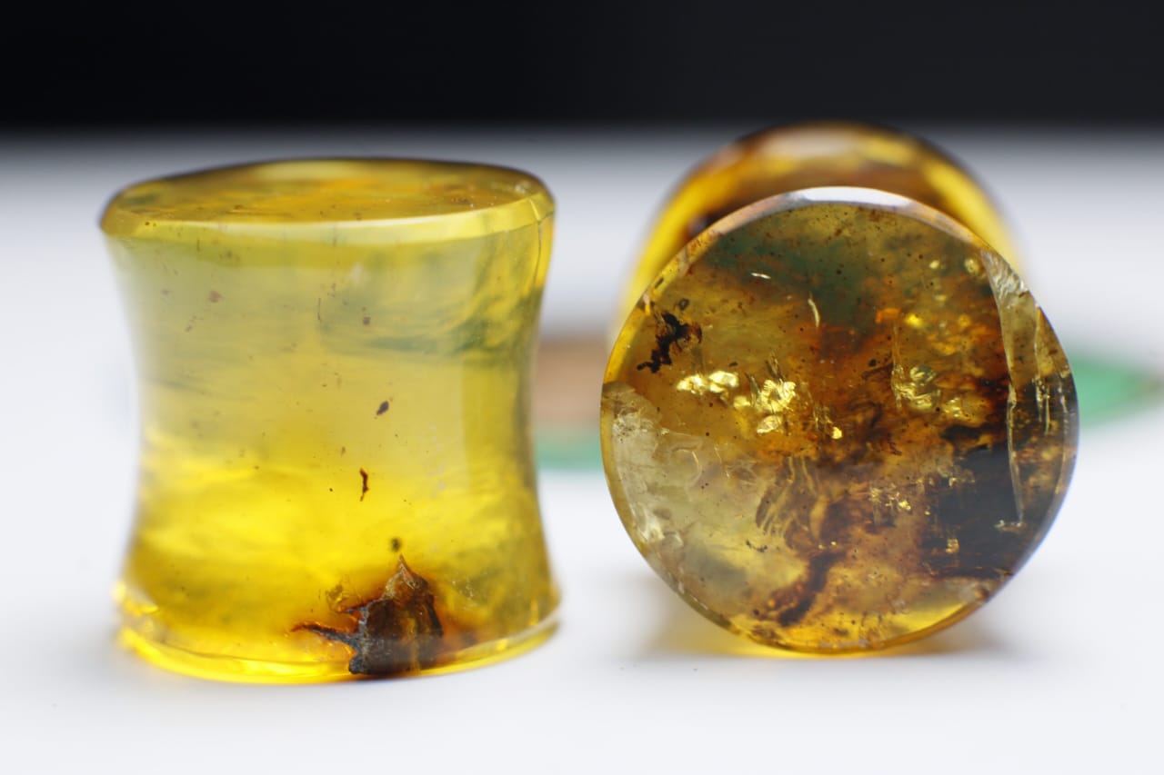 Chiapas Amber Plugs 10mm - Ready to ship