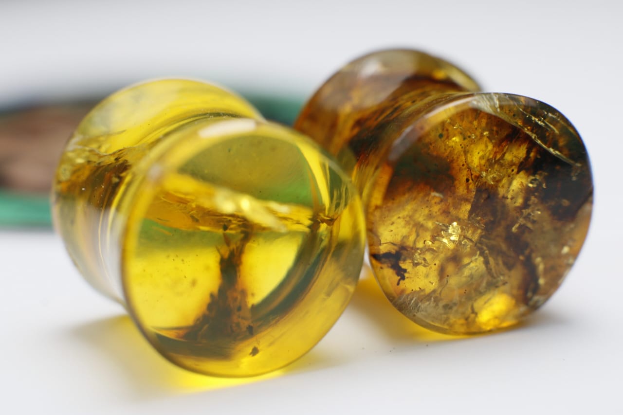 Chiapas Amber Plugs 10mm - Ready to ship
