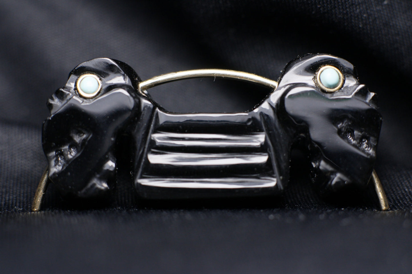 Septum Quetzalcoatl Obsidian/Turquoise/Tumbaga -Made to order