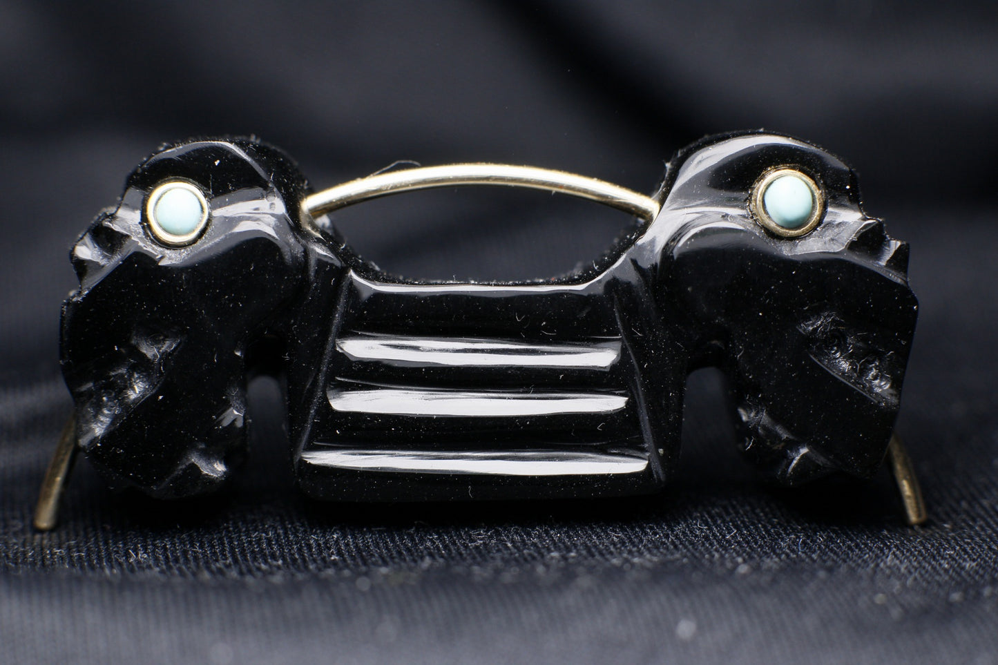 Septum Quetzalcoatl Obsidian/Turquoise/Tumbaga -Made to order