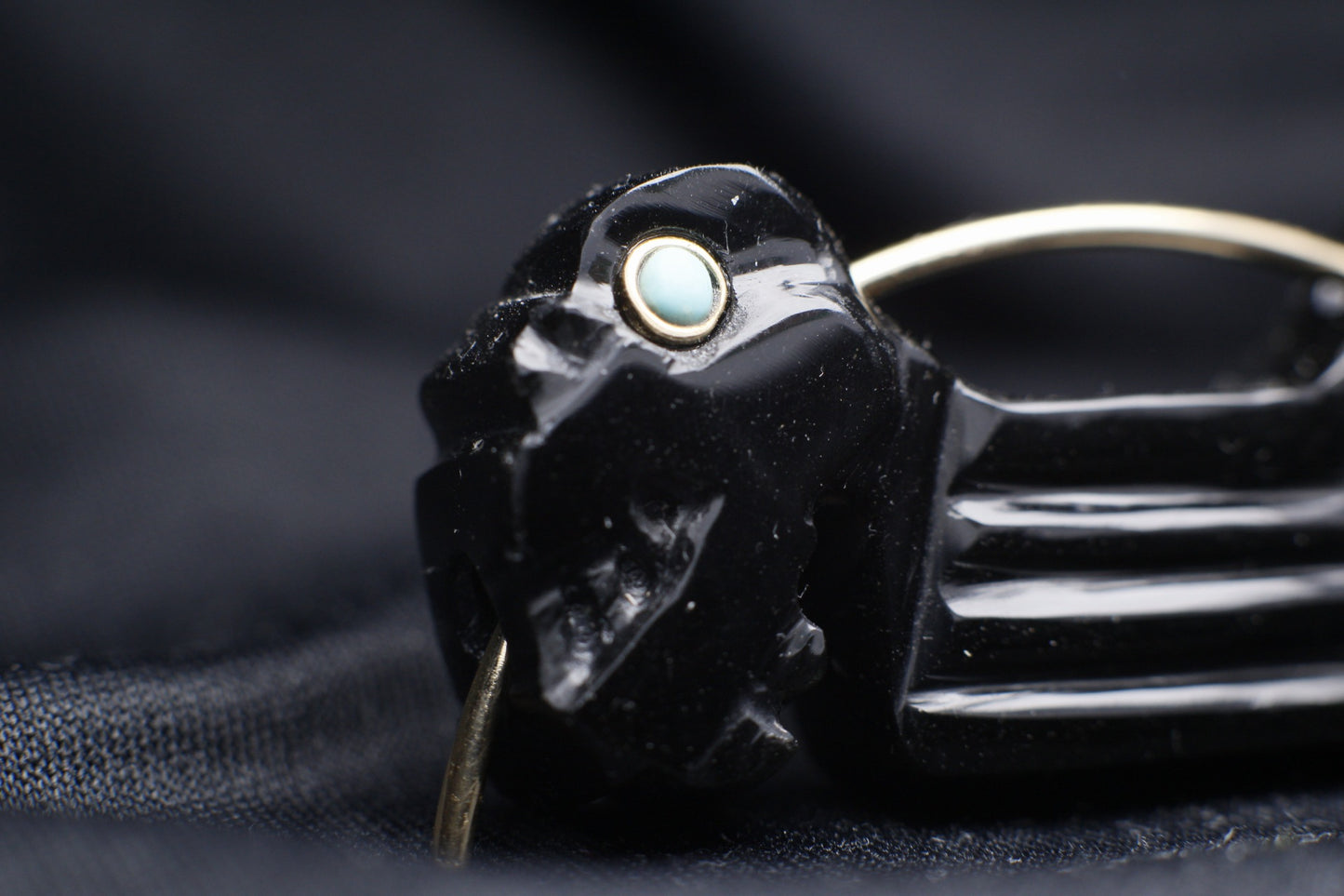 Septum Quetzalcoatl Obsidian/Turquoise/Tumbaga -Made to order