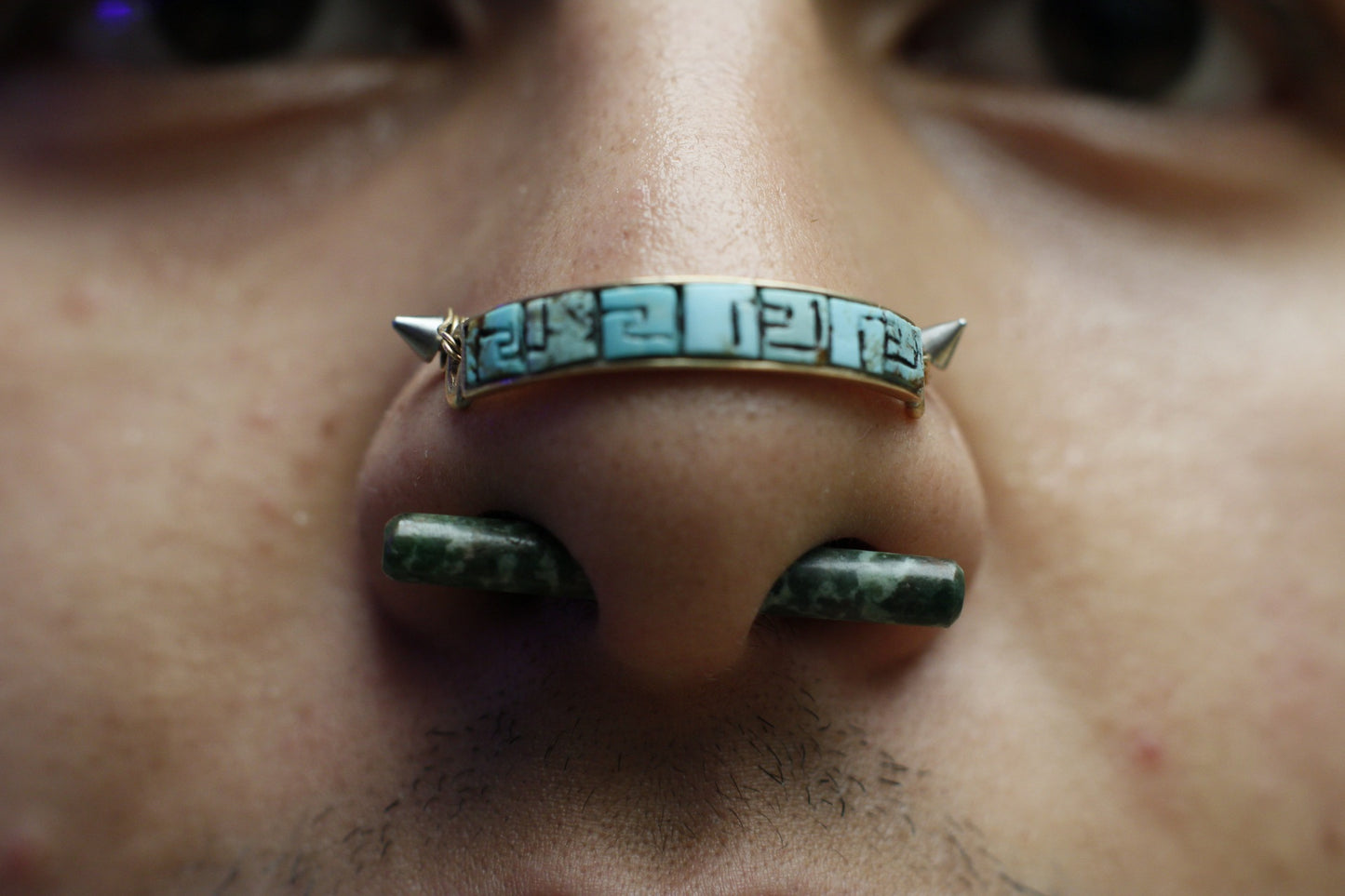 Turquoise nose bridge for nostril - Made to order