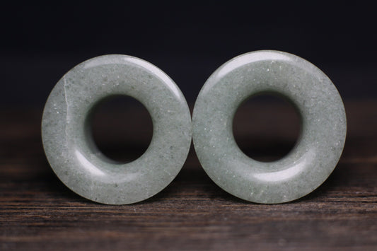 Green quartz mayan flare plugs - Made to order