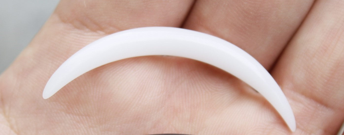 Septum tusk in white delrin - Made to order