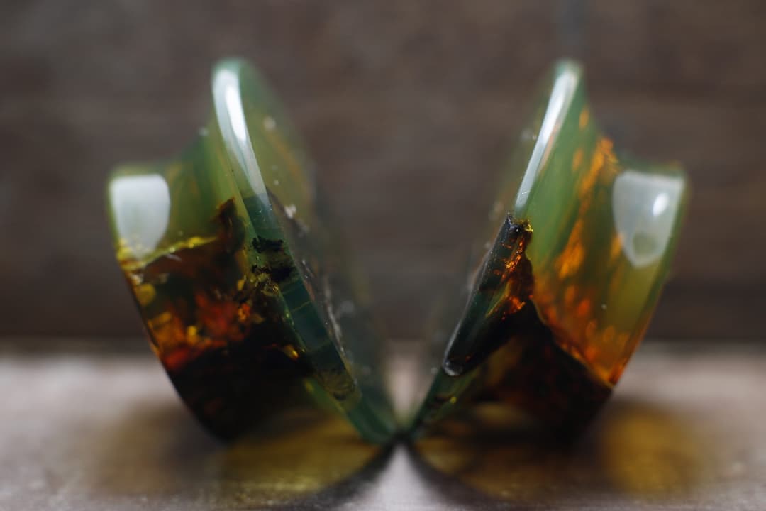 Chiapas Amber Mayan Flare Plugs - Made to order