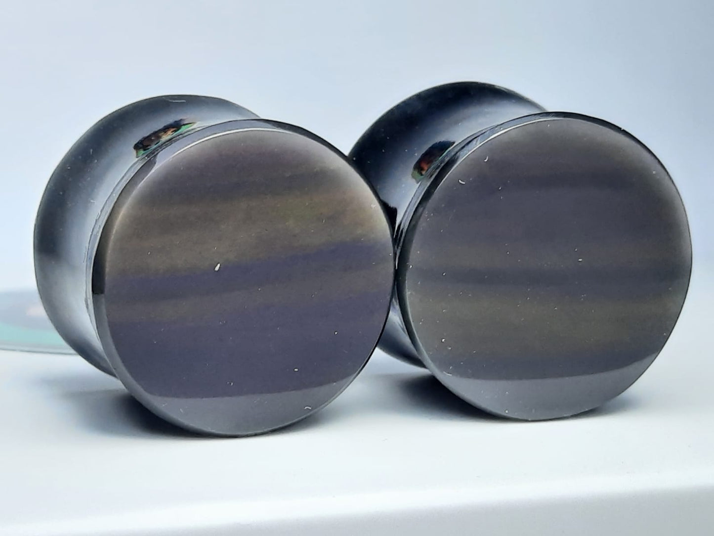 Plugs de obsidiana arcoíris 14mm listas para envío