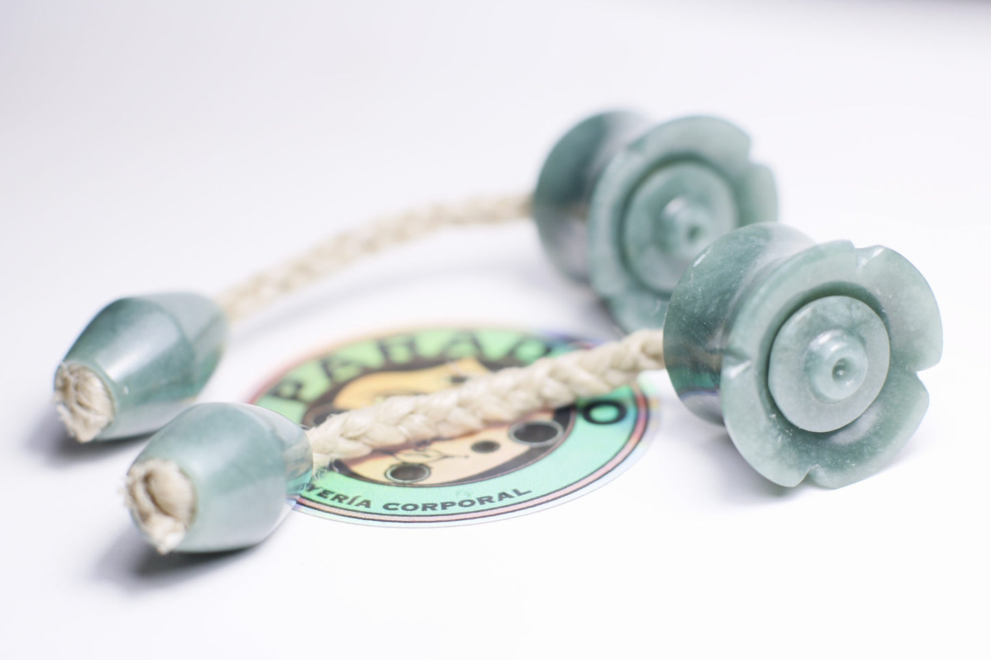Calakmul-style blue jade Mayan plugs - Made to order