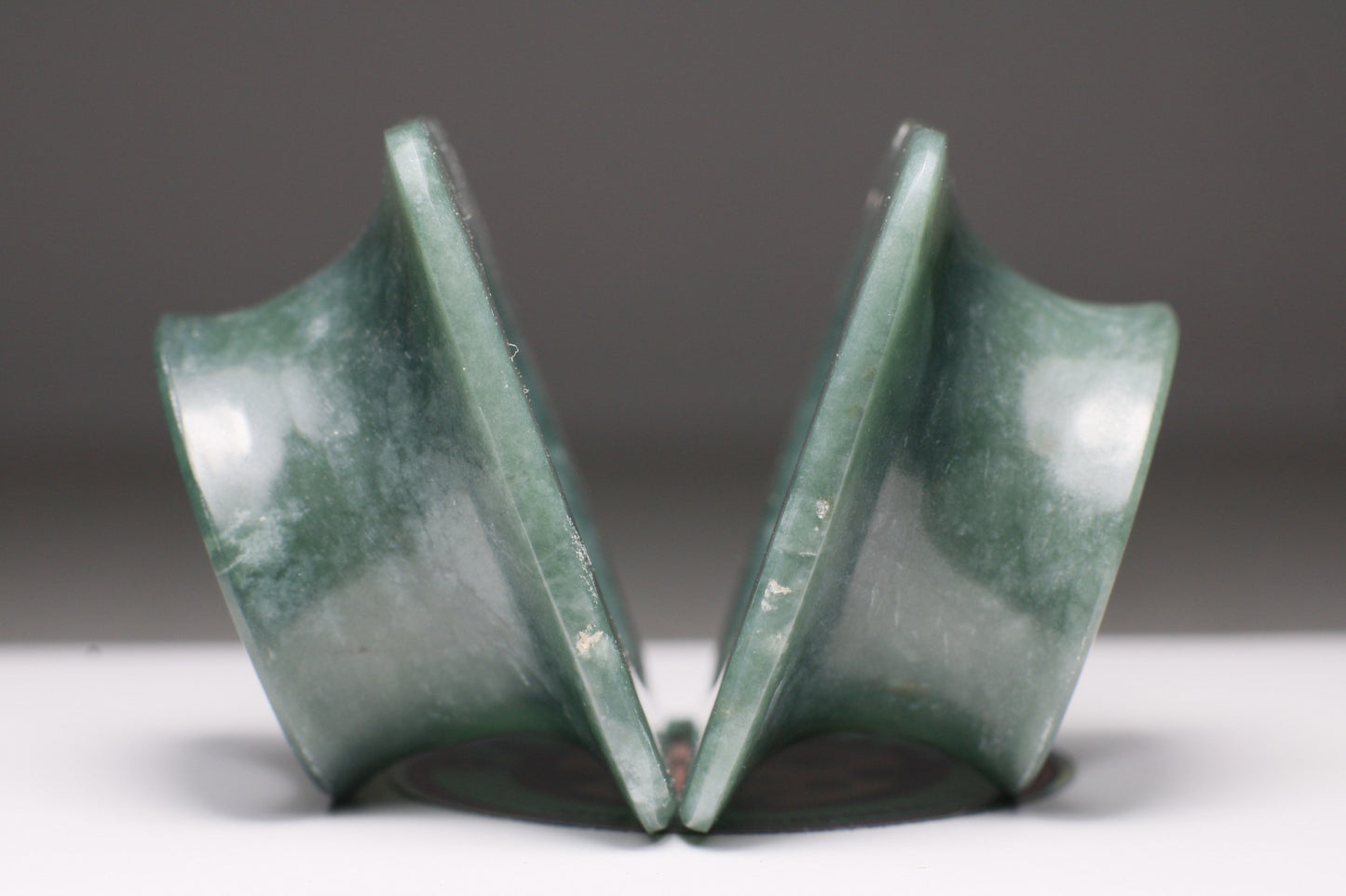 Square blue jade tunnels - Made to order