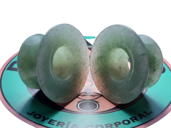 Green Quartz mayan flare plugs - Made to order