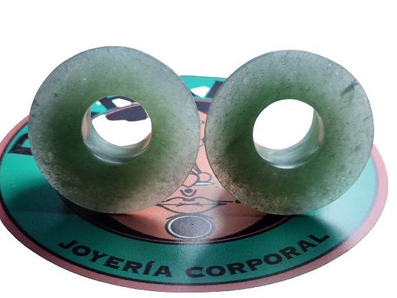 Green Quartz mayan flare plugs - Made to order