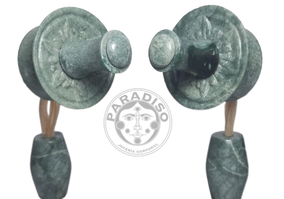 Mayan jade earmuffs from Guatemala - Order to be made