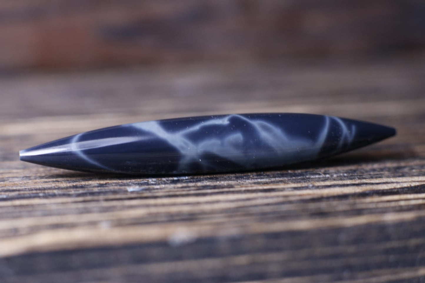Blue spiderweb obsidian septum Spike - Made to order