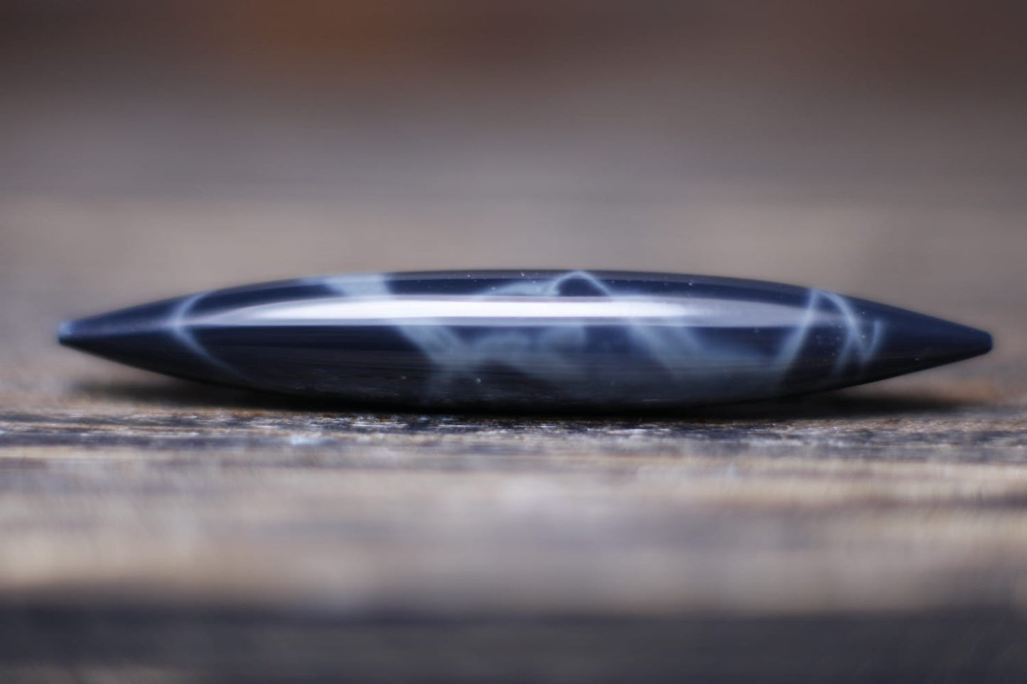 Blue spiderweb obsidian septum Spike - Made to order