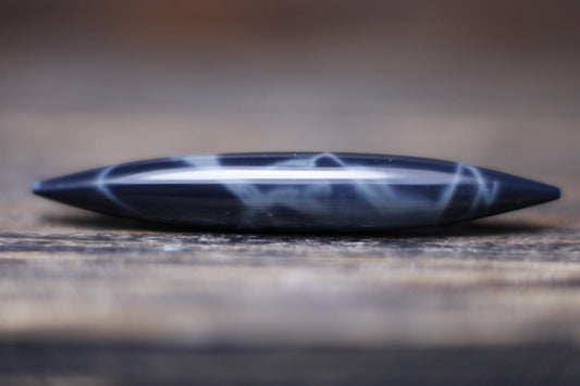 Blue spiderweb obsidian septum Spike - Made to order