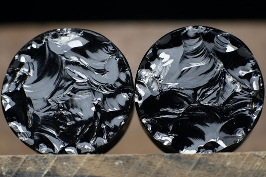 Knaped face obsidian plugs - Made to order