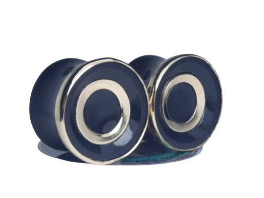 Black obsidian plugs with bezel and golden band inlay - Made to order
