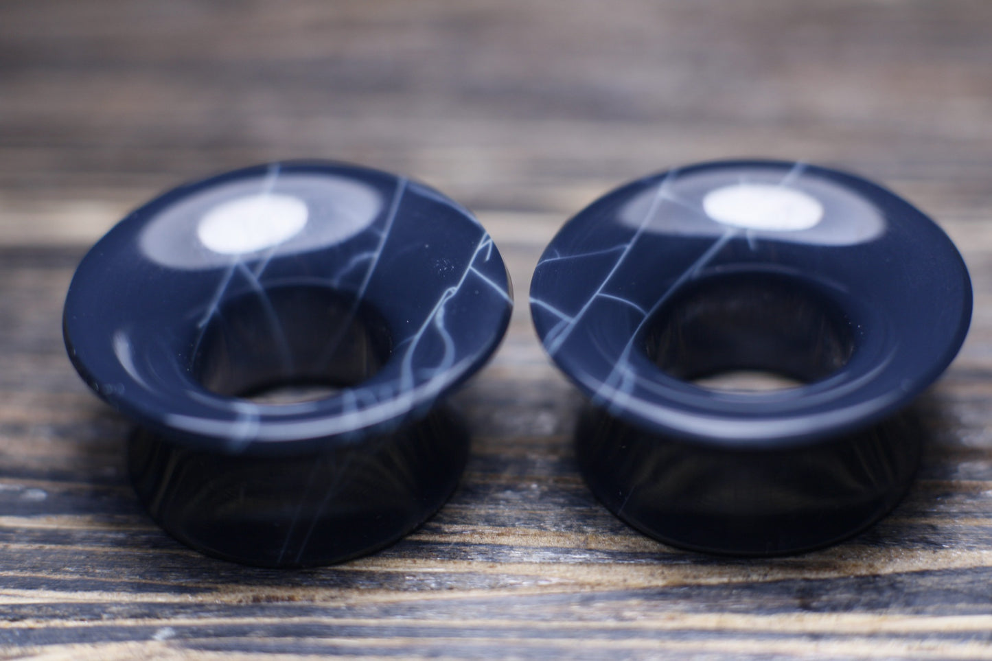 Spiderweb obsidian mayan flare plugs - Made to order