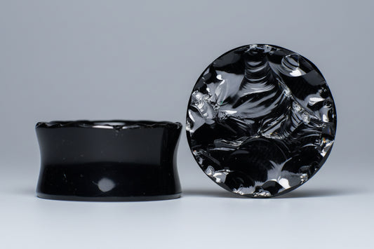Plugs de obsidiana con cara natural - Mandar a fabricar