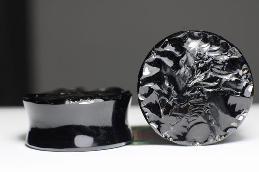Plugs de obsidiana natural 30mm - Listas para envío