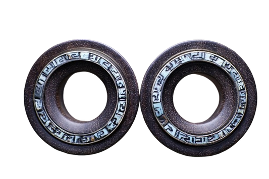 Katalox, turquoise and engraved grecas on it mayan flare - Made to order