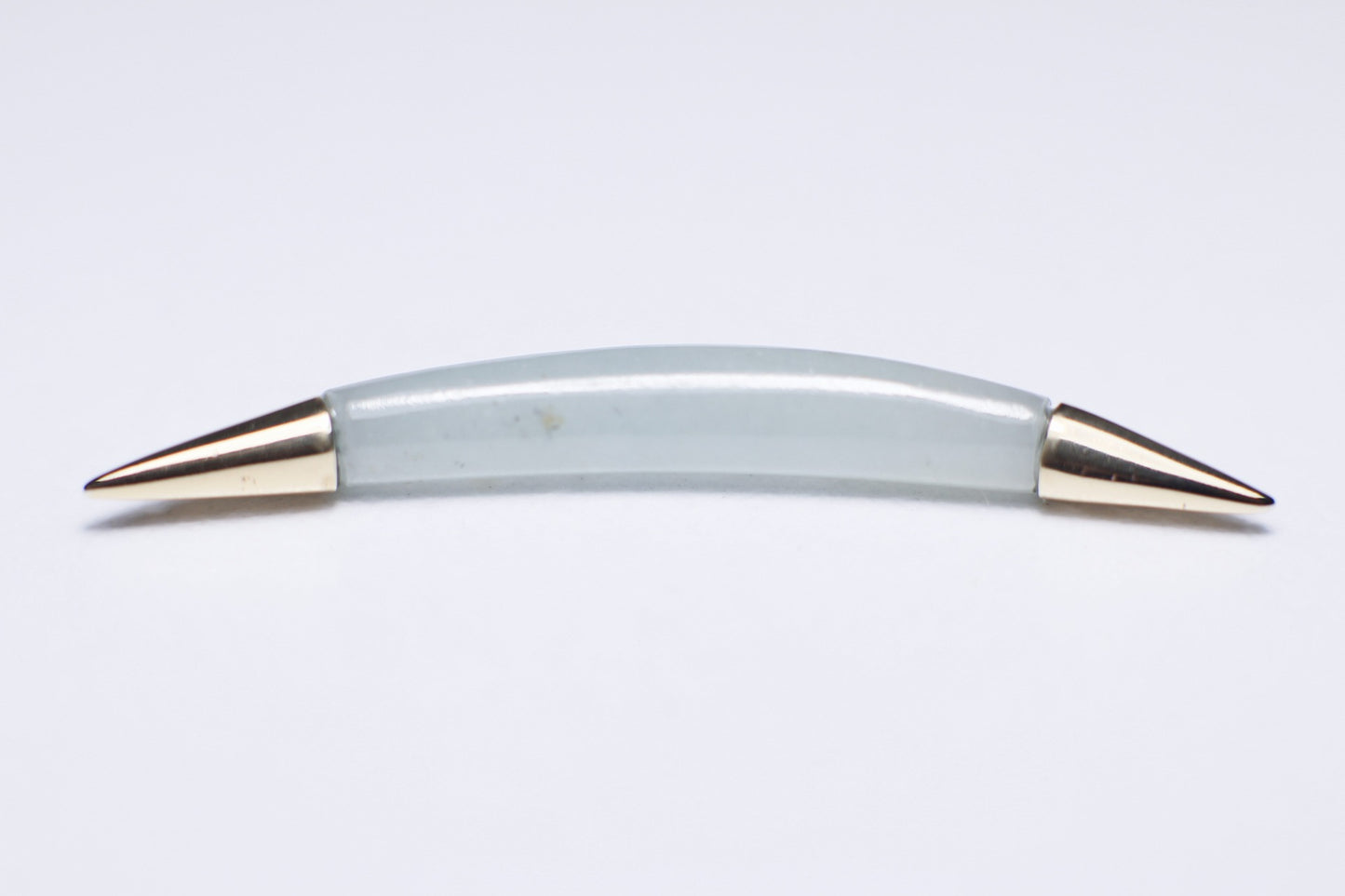 Septum tusk de jade azul y puntas doradas - Mandar a fabricar