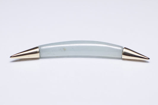Septum tusk de jade azul y puntas doradas - Mandar a fabricar