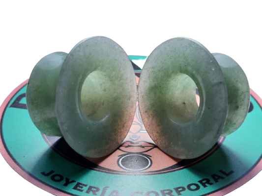 Green Quartz mayan flare plugs - Made to order