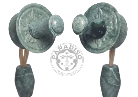 Mayan jade earmuffs from Guatemala - Order to be made
