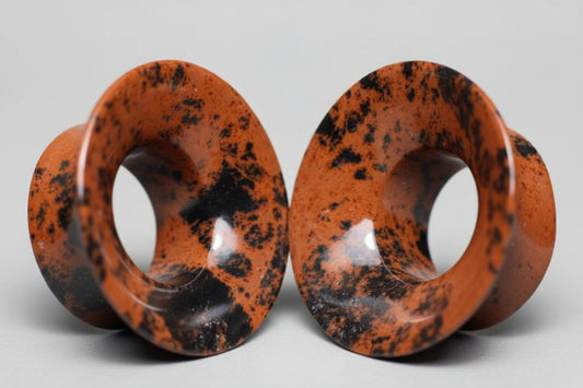 Orejeras de obsidiana mahogany - Mandar a fabricar