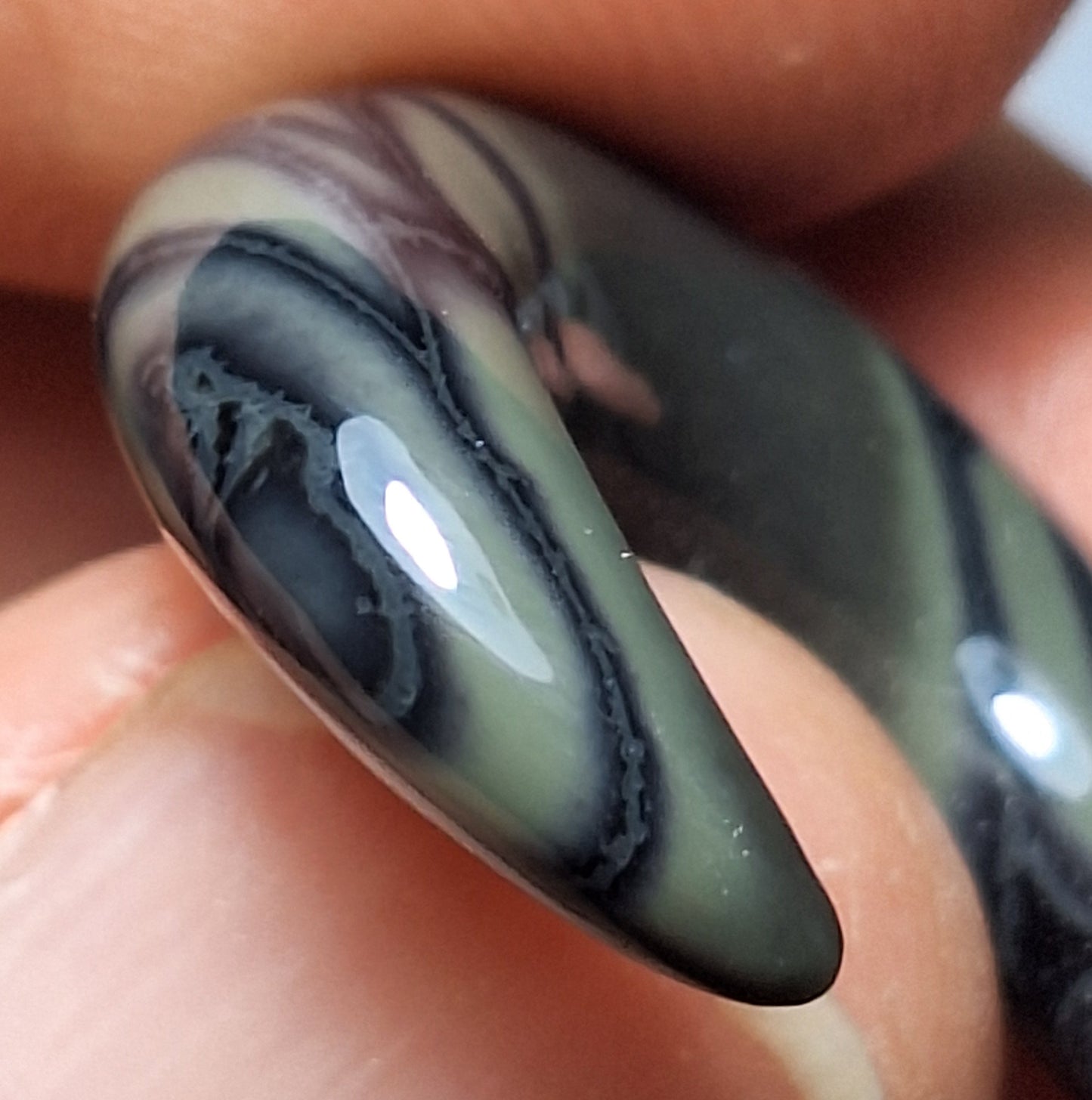 Septum pincher de obsidiana telaraña exótica 7mm - Listas para envío