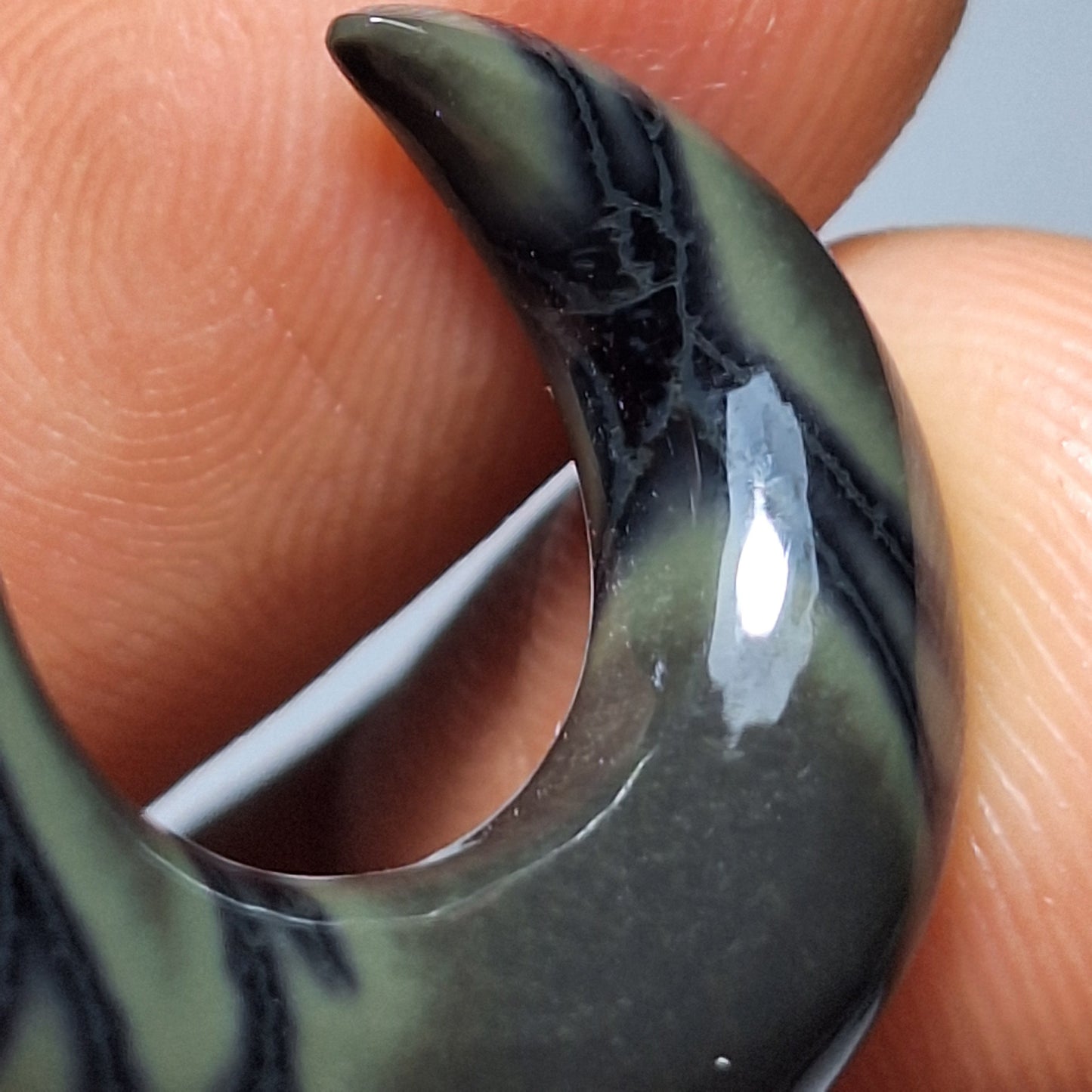 Septum pincher de obsidiana telaraña exótica 7mm - Listas para envío