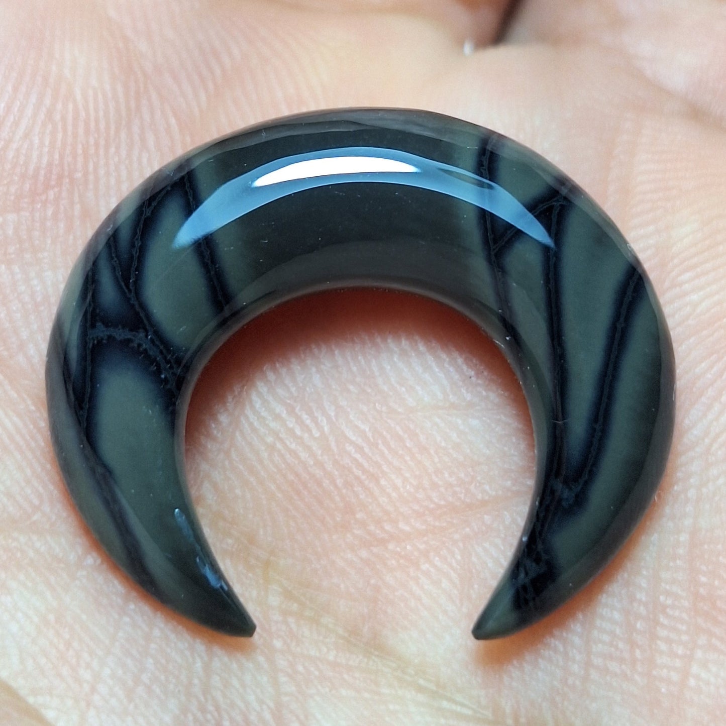 Septum pincher de obsidiana telaraña exótica 7mm - Listas para envío